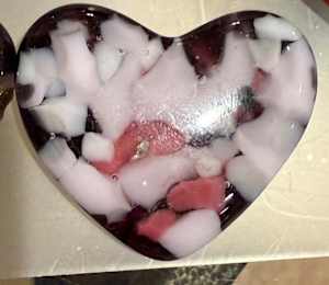 1.5” Tiny Pocket Heart Mottled Pink #1