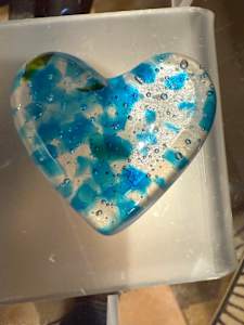 2" Pocket Heart Blue Clouds #1