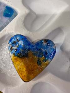 2" Ukraine Colors Pocket Heart #16