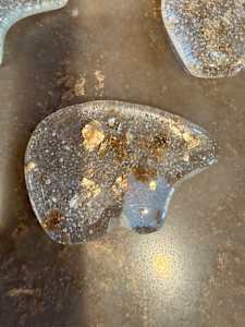 Clear Iridescent Bear with Gold Flakes #2
