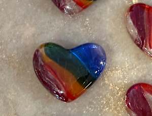 Rainbow Strips 2” Pocket Heart #9