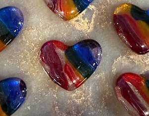 1.5” Tiny Pocket Heart Rainbow Strips #11