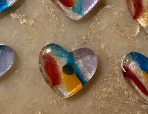 1.5” Tiny Pocket Heart Rainbow Strips #26