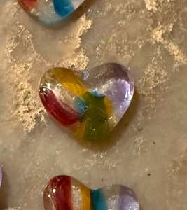 1.5” Tiny Pocket Heart Rainbow Strips #23