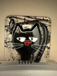 Peeky Black Cat 3” with Black Bird I