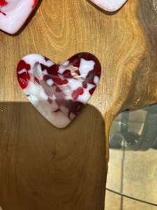 2" Pocket Heart Red Pink and White #5