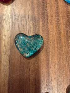 1.5" Clear Turquoise Tiny Pocket Heart #1