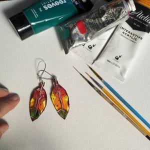 Pohutukawa Leaf Earrings  . . (22130)