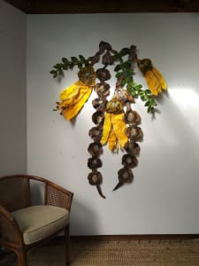 Kowhai Branch - Canvas Wire Sculpture  ..  (21585)