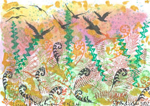Crows in the Field at West Beach 9/24