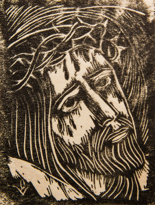 Untitled (Jesus with Crown of Thorns--Black Ink on White Paper 2)