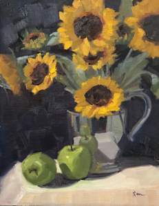 Sunflowers and Green Apples