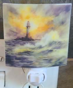 Nightlight-Lighthouse with Raging Sea