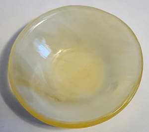 Small Bowl-Yellow Tint with White Streaky