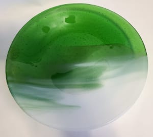 Serving Bowl-Spring Green & White Streaky