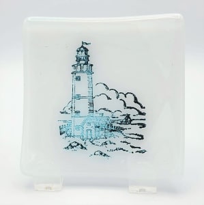 Small Plate-White with Lighthouse