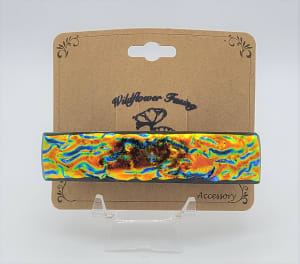 Barrette-Gold/Orange Rippled Dichroic