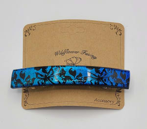 Barrette-Butterflies on Blue Dichroic, Capped