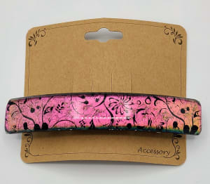 Barrette-Filigree Pattern on Pink/Gold Dichroic