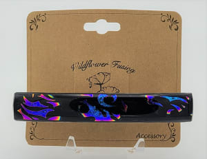 Barrette-Black with Flame Dichroic in Blue/Purple