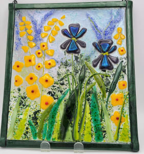 Garden Hanger-Irises & Hollyhocks