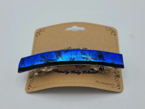 Barrette-Dragonflies on Blue Dichroic