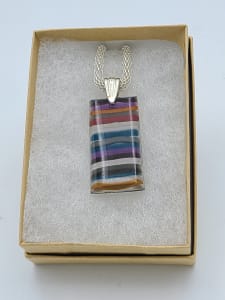 Necklace-Brown/Blue/Gray Lines