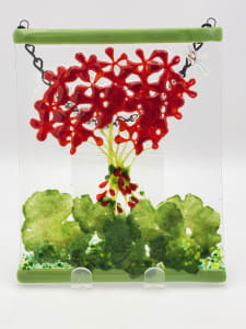 Garden Hanger-Geraniums with Dragonfly