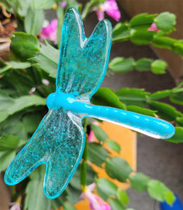 Plant Pick, Dragonfly, Medium-Cyan/Turquoise