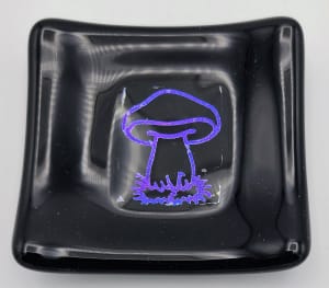 Trinket Dish with Dichroic Mushroom