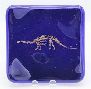 Plate-Purple with Gold Brontosaurus