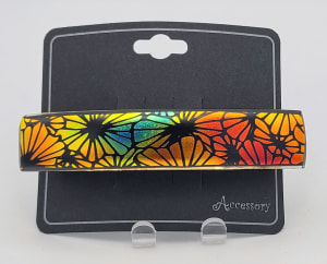 Barrette-Dichroic Barnacles in Orange/Gold & Turquoise