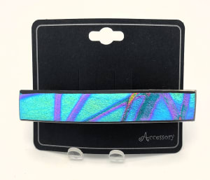 Barrette-Crinklized Pixie Stix in Turquoise/Purple Dichroic