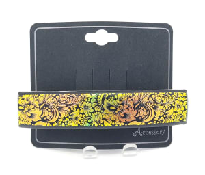 Barrette-Etched Botanical Pattern on Rainbow Dichroic