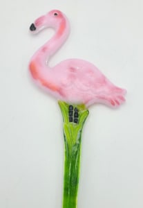 Plant Stake-Pink Flamingo