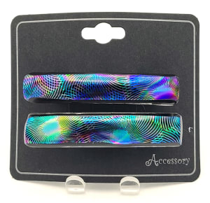 Barrette, Pair-Small with Swirl on Dichroic