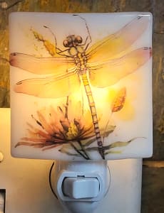 Nightlight-Dragonfly with Flowers