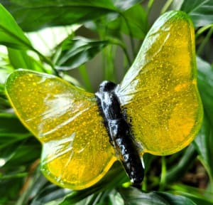 Plant Pick-Butterfly in Gold & Green, Large
