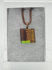 Necklace-Gold and Amber Dichroic