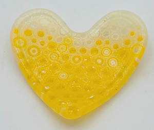 Murrini Heart Dish-Yellows/Cream