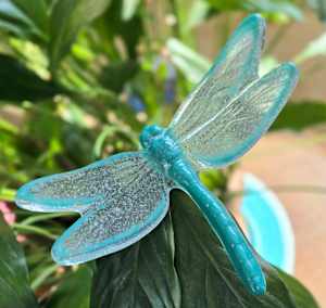 Plant Pick-Dragonfly, Large in Green/Clear
