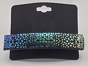 Barrette-Leopard Pattern Dichroic in Purple/Blue/Green/Gold
