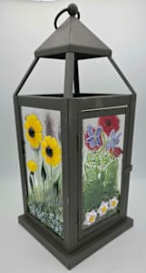 Lantern with Botanical Panels
