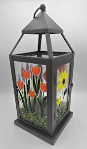 Lantern with Botanical Panels