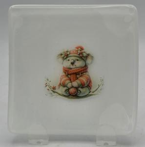 Small Plate-White with Christmas Koala