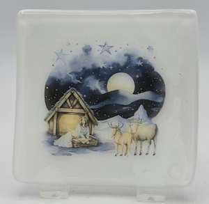 Small Plate-White with Nativity Scene