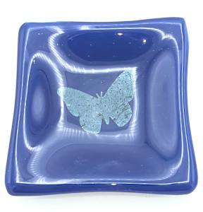 Small Dish-Copper Butterfly on Cobalt Blue