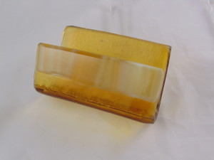 Business Card Holder-Amber & Amber Streaky
