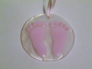 Baby's First Ornament-Pink Baby Feet