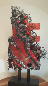 Red Sculpture,  Currents Series by Juju Bartush artbyjuju
